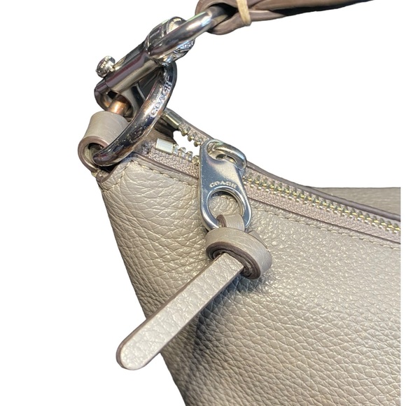 COACH c1522 Pennie Gray Pebbled Leather Shoulder bag  Large Handbag - Picture 4 of 14